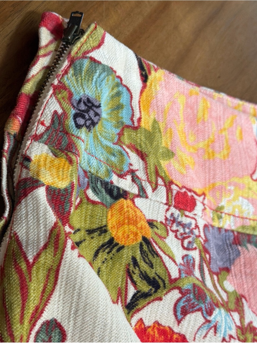 Anthropologie Elevenses Floral Velvet Skirt Size 6 Boho - Picture 7 of 7